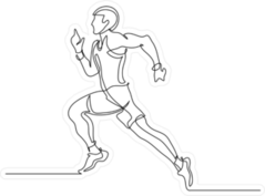 Runner Continuous Line Drawing Sticker
