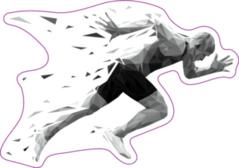 Runner with Polygonal Particles Sticker