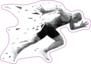 Runner with Polygonal Particles Sticker