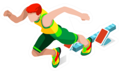 Running 100 Metres Dash Athletics Summer Games Sticker