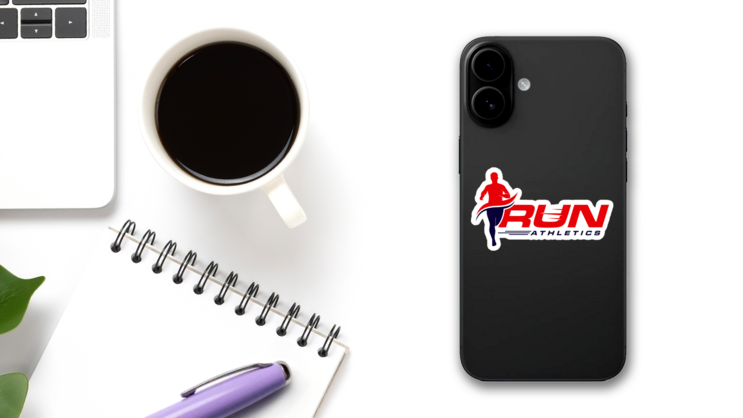 Running Athletics Sticker on a Phone (New) example