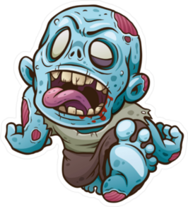 Running Baby Cartoon Zombie Sticker