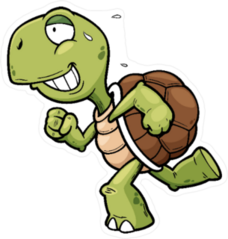 Running Cartoon Turtle Sticker