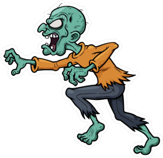 Running Cartoon Zombie Sticker