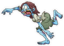 Running Cartoon Zombie Woman Sticker