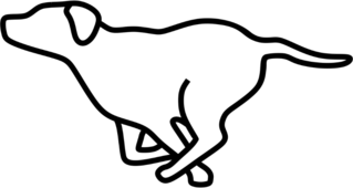 Running Dog Outline Sticker