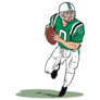 Running Football Player Cartoon Sticker