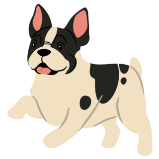 Running French Bulldog Sticker