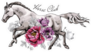 Running Horse And Peony Style Print Sticker