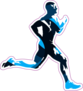 Running Man, Abstract Blue Silhouette Sticker