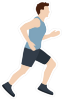 Running Man In Flat Style Sticker