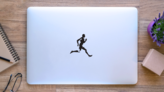 Running Man Silhouette Sticker on a Laptop (New) example
