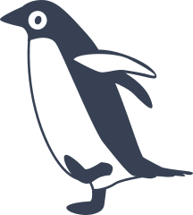 Running Penguin With Big Eyes Sticker