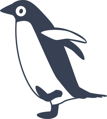 Running Penguin With Big Eyes Sticker