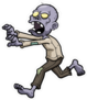 Running Purple Cartoon Zombie Sticker