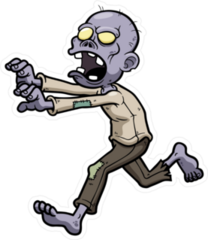 Running Purple Cartoon Zombie Sticker
