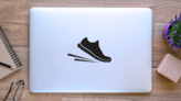 Running Shoes Icon Sticker on a Laptop (New) example