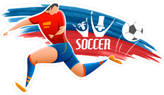 Running Soccer Champion Sticker