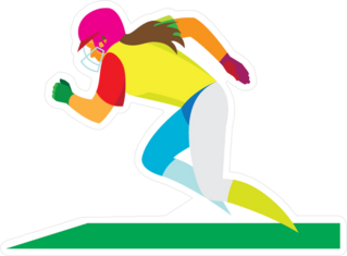 Running Softball Player On The Field Sticker
