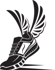 Running Sport Shoe With Wings Sticker