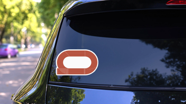 Running Track Sticker on a Rear Car Window (New) example