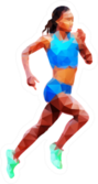 Running Woman, Abstract Geometric Sticker