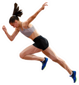 Running Woman Sprinter Polygonal Style Sticker