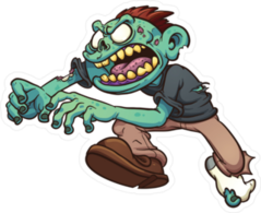 Running Zombie With One Shoe Sticker