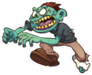 Running Zombie With One Shoe Sticker