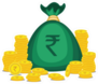 Rupee Gold Coins Money Bag Sticker
