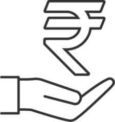 Rupee In Hand Sticker