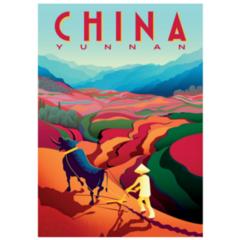 Rural Landscape In Sunny Day Yunnan Province, China Sticker