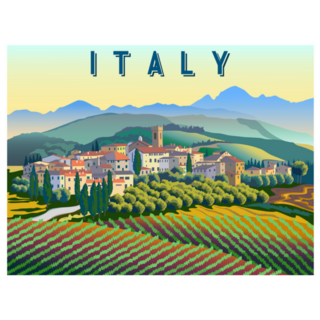 Rural Landscape Summer Day In Italy Sticker