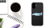 Rushing Water Waves Sticker on a Phone (New) example