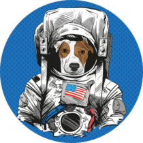 Russell Terrier Astronaut Sticker