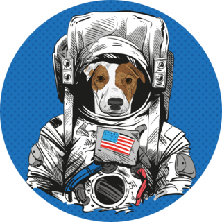 Russell Terrier Astronaut Sticker