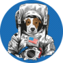Russell Terrier Astronaut Sticker