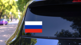 Russia Country Flag Sticker on a Rear Car Window (New) example
