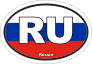 Russia Ru Flag Oval Sticker