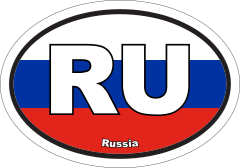 Russia Ru Flag Oval Sticker