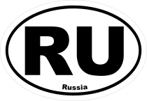 Russia Ru Oval Sticker