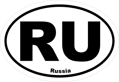 Russia Ru Oval Sticker