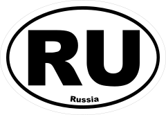 Russia Ru Oval Sticker