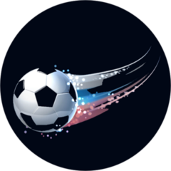 Russian Flag Colors Soccer Ball Circle Sticker
