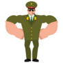 Russian Officer with Strong Arms and Cigar Sticker