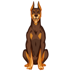 Rust Doberman Sticker