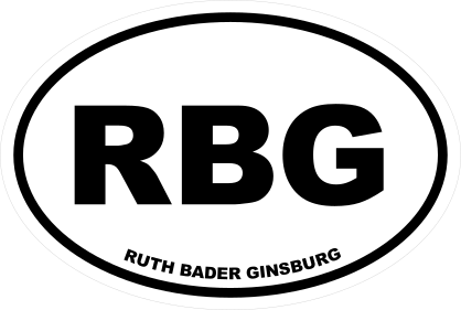 Ruth Bader Ginsburg RBG Oval Sticker