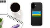Rwanda Flag Sticker on a Phone (New) example
