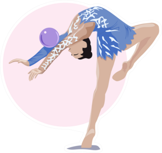Rythmic Gymnast With A Ball In A Pose Sticker