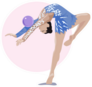 Rythmic Gymnast With A Ball In A Pose Sticker
